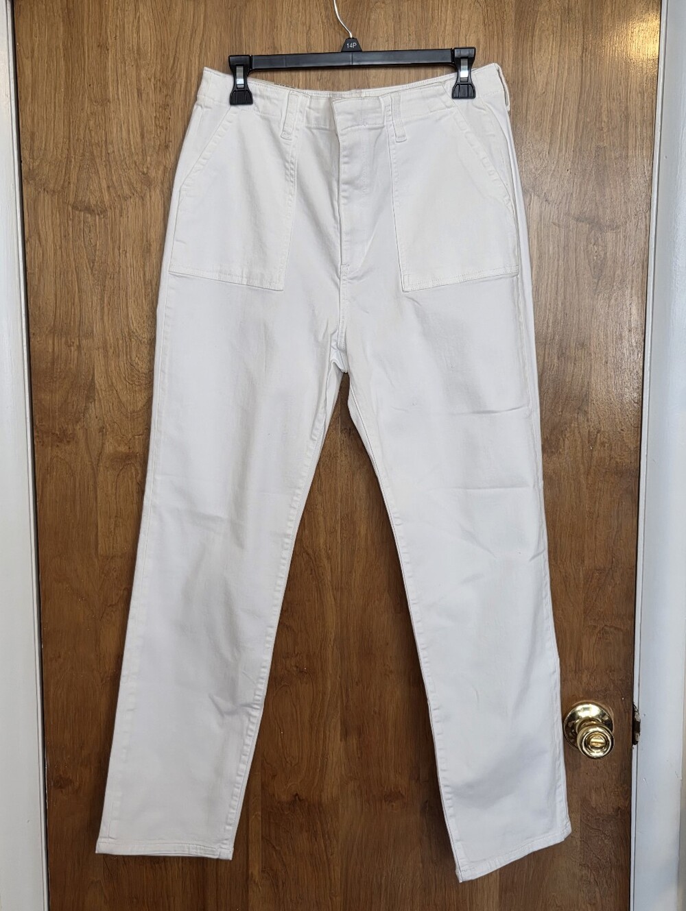 Francesca's High-Waist White Utility Pants